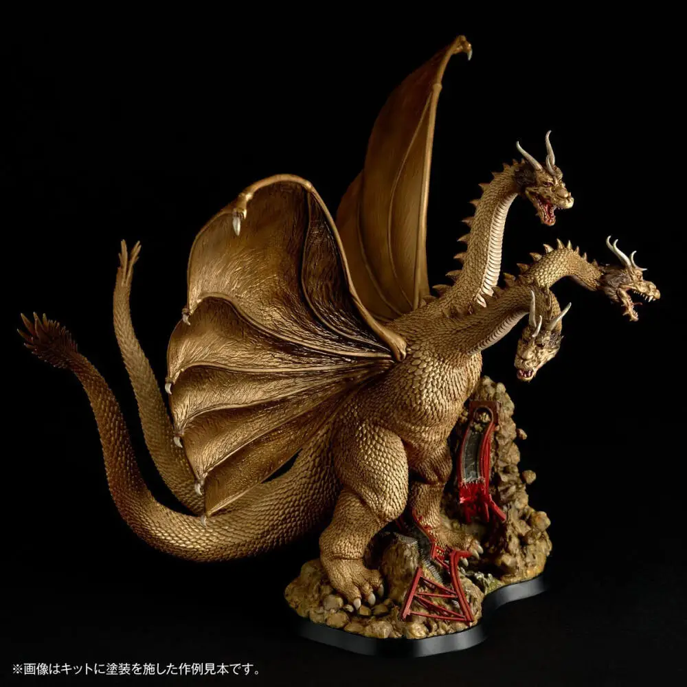 Фото Официальная оригинальная фигурка Kaiyodo Artpla King Ghidorah Re:imagination в наличии. Аниме-фигурка Гигодара, трехглавого монстра, модель-игрушка. №4