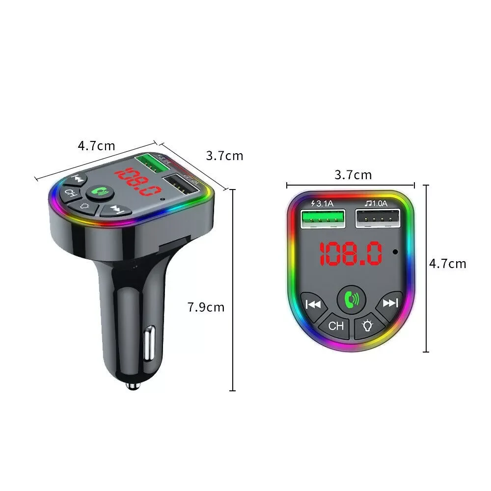 

USB Charger Car Bluetooth FM Player Cigaret Lighter Power Supply DC12-24V Kit