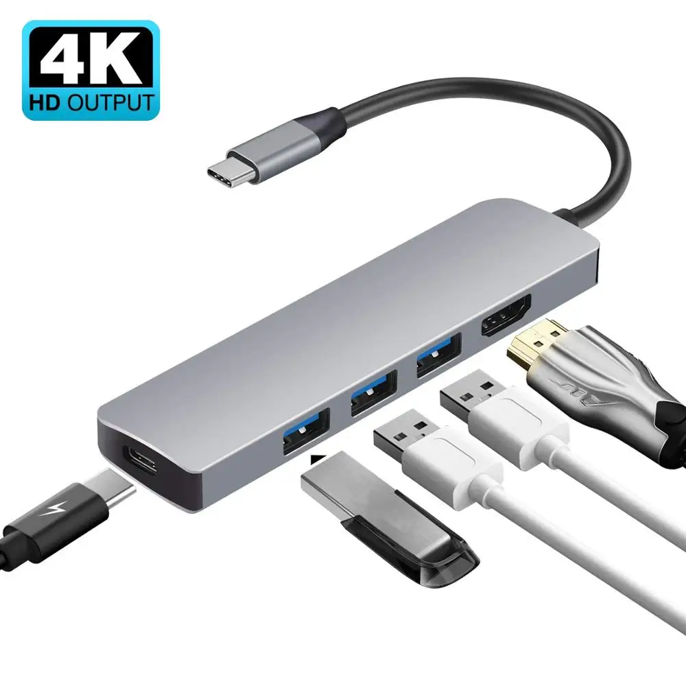 Адаптер для USB Type-C и 3 0 5 в 1 | Электроника