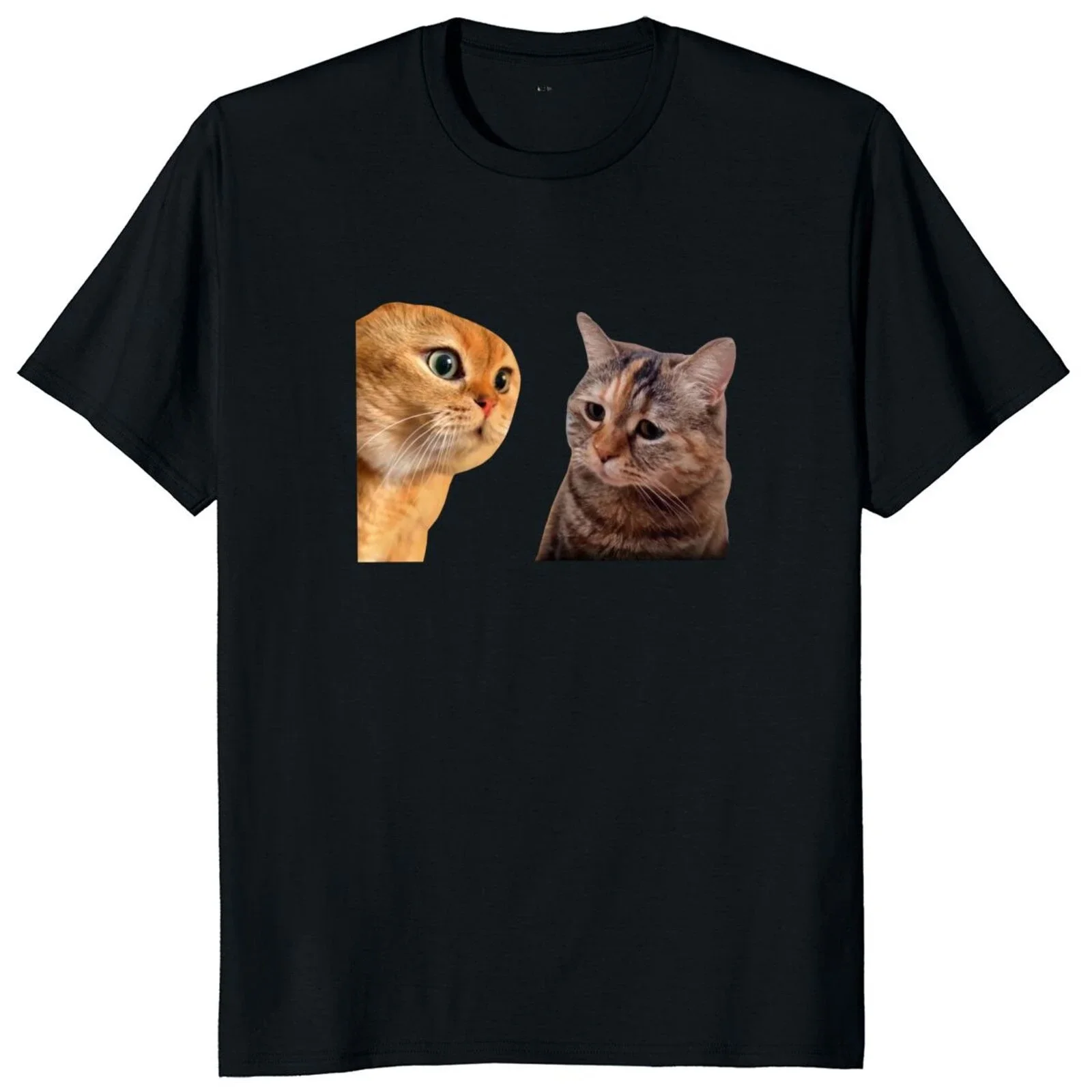 Мягкая футболка унисекс из 100% хлопка для мужчин и женщин с грустным котом