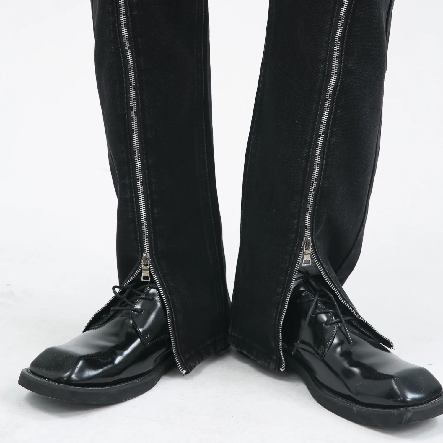 Four Seasons Black Jeans Hip Hop Zipper Design Korean Straight Loose Casual High Street Jeans Y2k Jeans Streetwear Ins Hot Sale