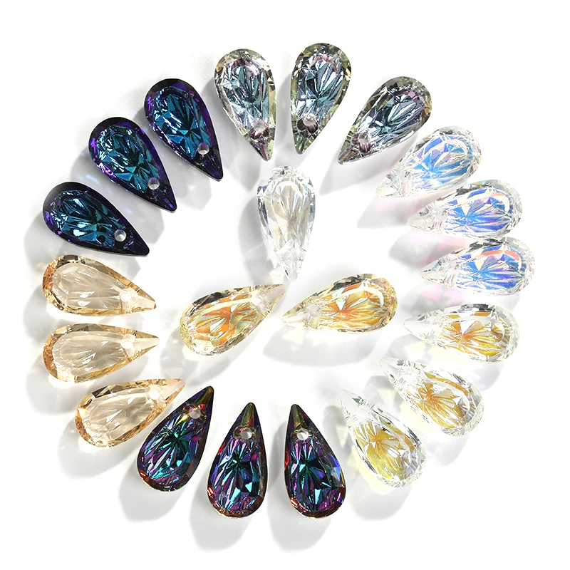 

Xichuan 5pcs K9 Flatback Crystals Accessories Craft Glass Rhinestone With Holes Necklaceearring Rhinestone Crafts