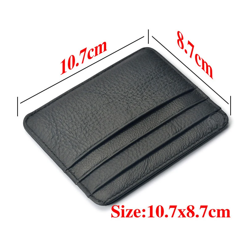 New Cowhide Leather Credit Card Case Mini ID Card Holder Small Purse For Man Slim Men's Wallet Cardholder