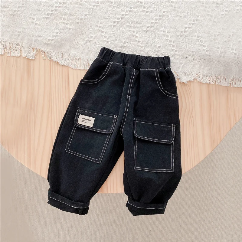 

Kids Boy Pants Black Infant Toddler Children Trousers Baby Boys Loose Pant Spring Kids Outfits Baby Clothes