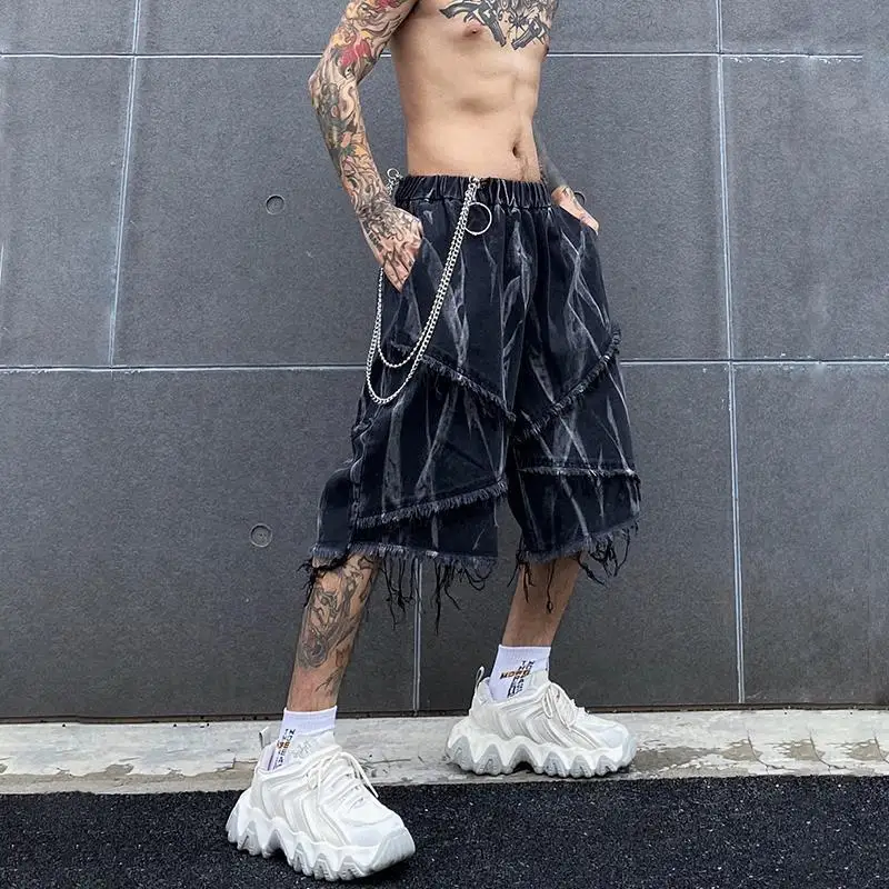 's Summer Shorts Y2k Black Punk Streetwear Vintage Hip Hop