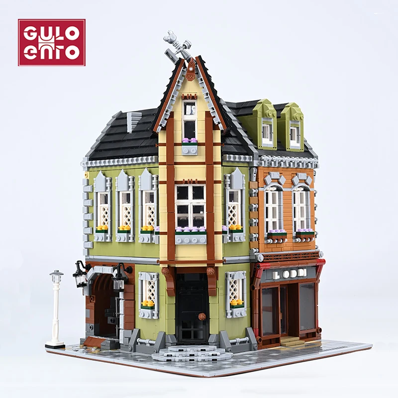 Город МОС улица вид серия цветок магазин DIY кафе строительные блоки дом