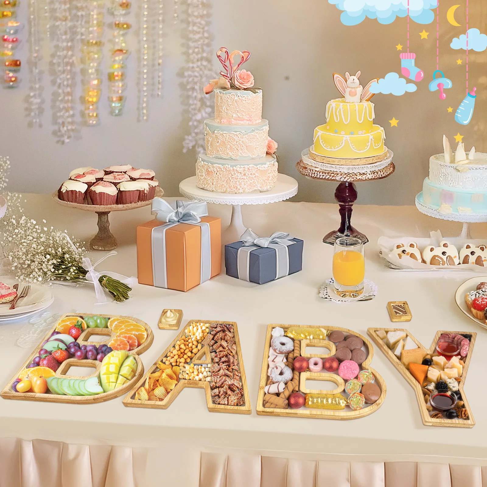 Деревянные Доски С Алфавитом Заполняемый Поднос Для Еды Доска Сыра Детское