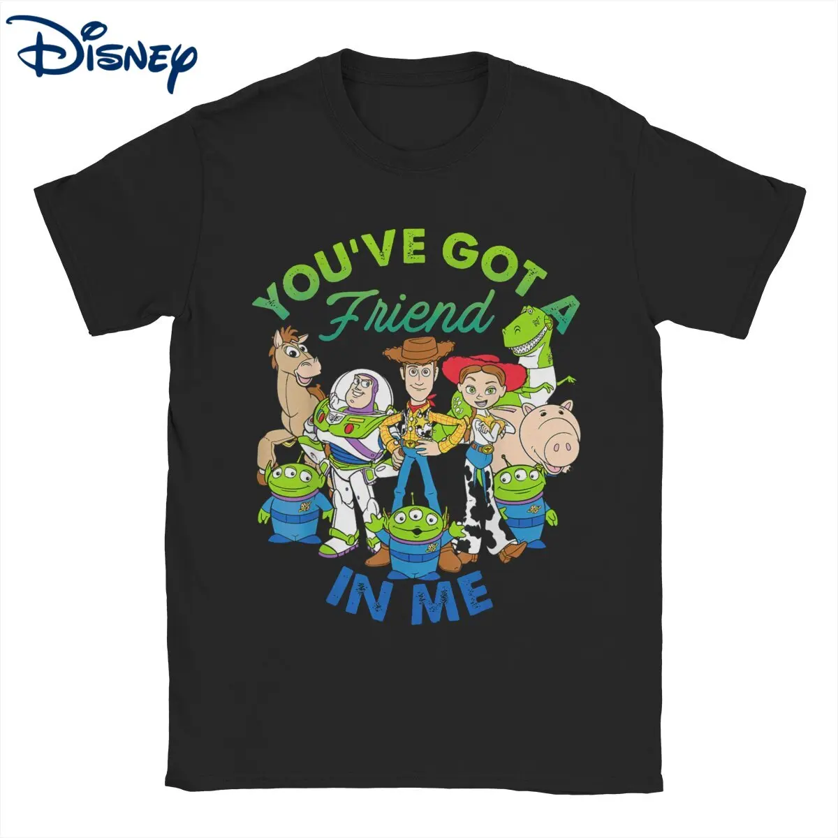 Disney Toy Story, футболка с героями мультфильмов, мужская хлопковая забавная футболка, футболка с вырезом лодочкой, летняя одежда с короткими рука...