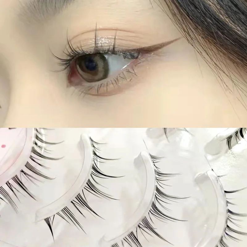 

3/5 Pair Manga Lashes Extensions Eye Makeup Accessories Natural Wispy Fairy Cross False Eyelashes 3D Fairy Little Devil Cosplay
