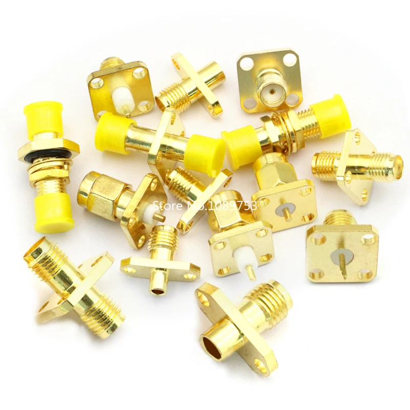 2 шт. SMA KF-JFD-KFD 2/4 отверстие фланец квадратный разъем ромбовидный женский Базовый адаптер водонепроницаемое кольцо