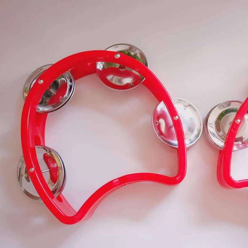 1 шт. погремушка с четырьмя колокольчиками ударный инструмент ручной бубен