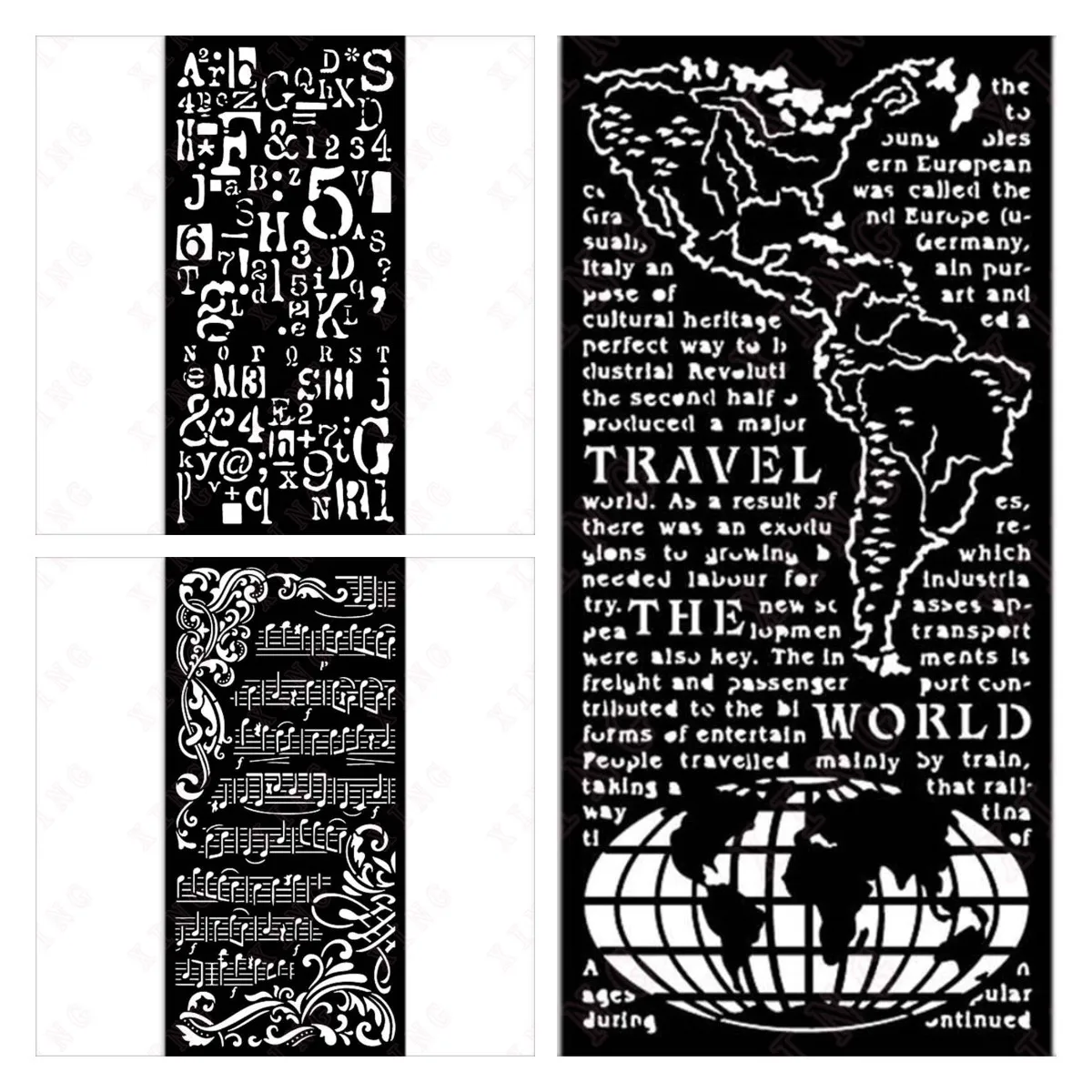 

Diy Layering Stencil Painting Scrapbook Coloring Embossing Album Decorative Template Happiness Letter and Number the World Music