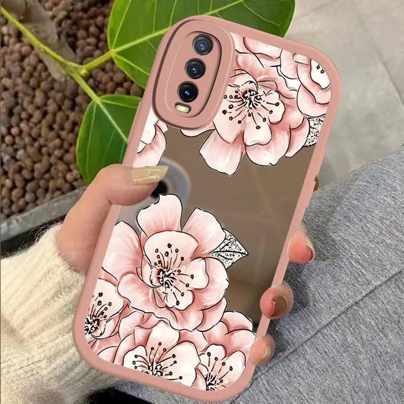 Зеркальный мягкий чехол для Vivo Y12 Y02 Y17 Y12S Y16 Y3 Y21A Y21S Y15A Y01 Y15 Y19 Y5S Y21 Y15S Y20S Y20