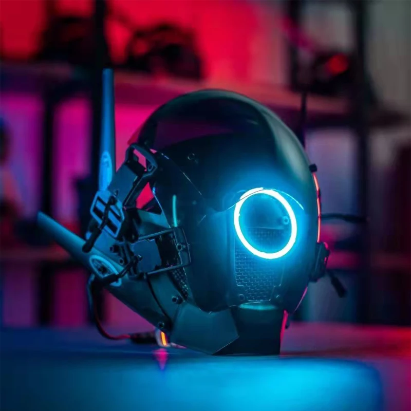 Киберпанк маска кольцо свет светильник футуристический Dystopian Cospla аксессуары