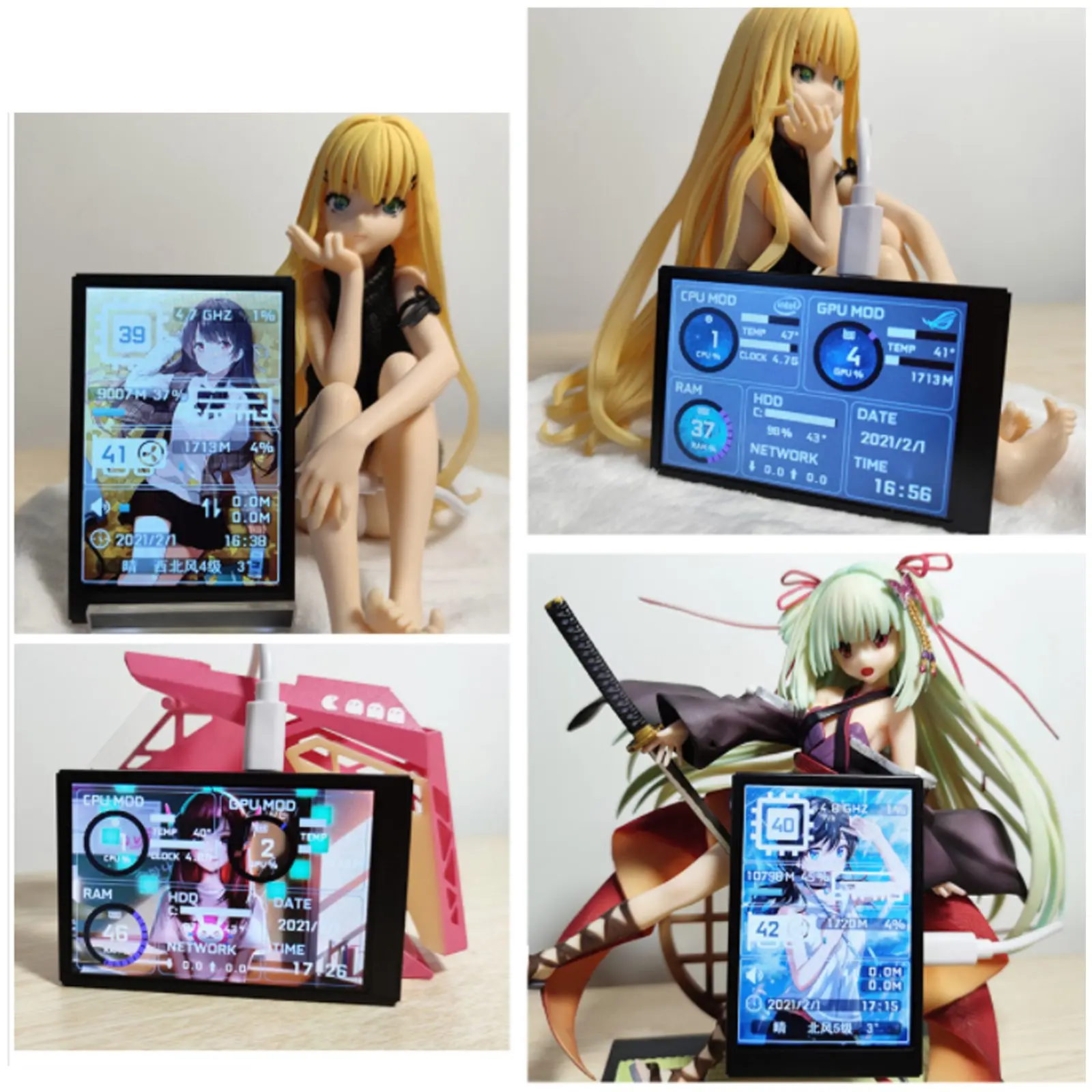 Компьютерный монитор для Mini ITX чехол 3 5 дюйма IPS TYPE-C вторичный экран процессор GPU RAM