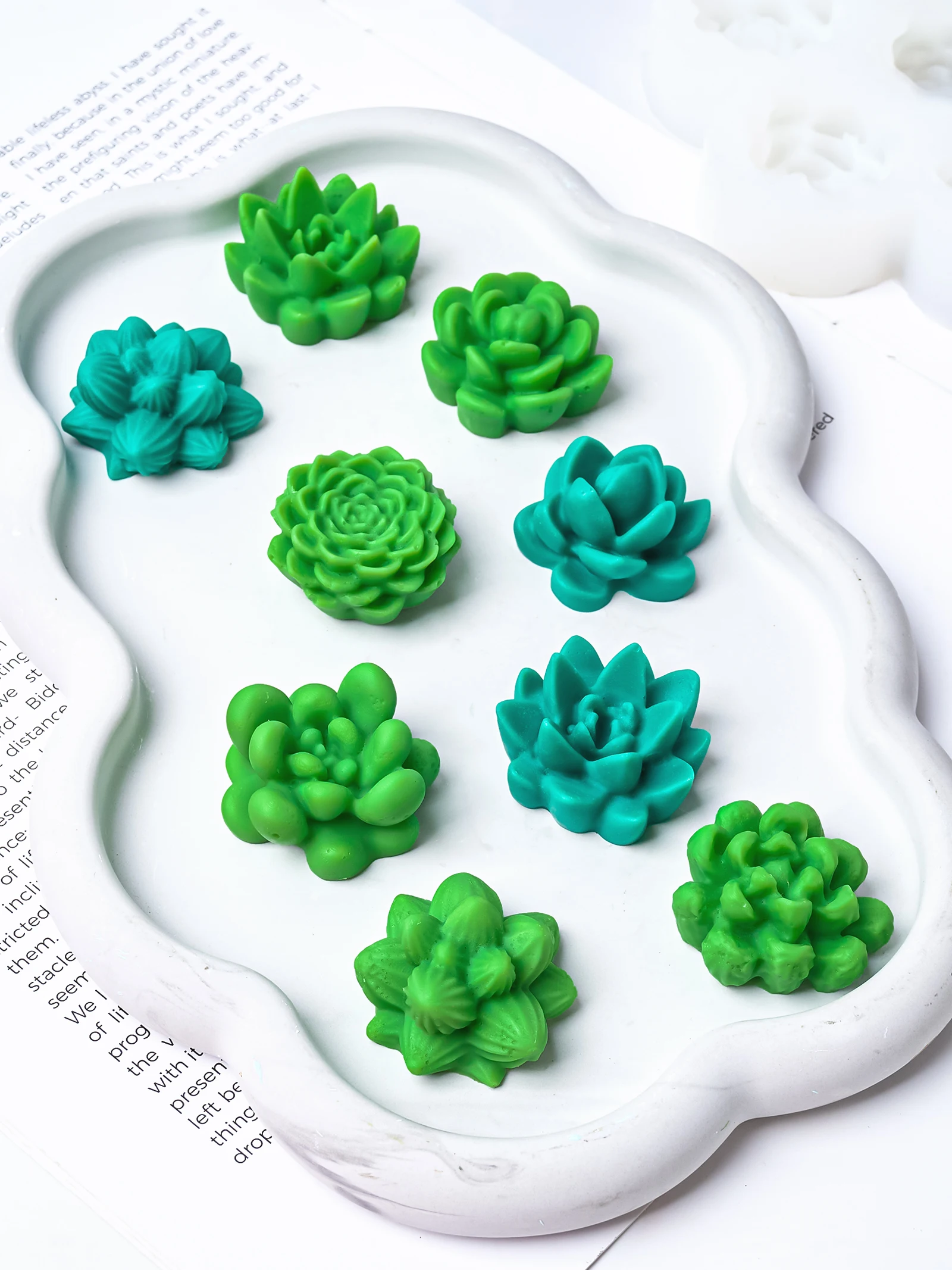 Набор Силиконовых Форм Для Свечей Из 7 Предметов С 3D Сочными Цветами Повязкой