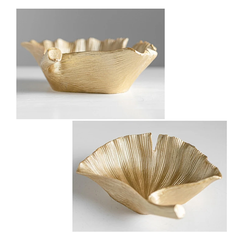 Полимерные золотистые листья Ginkgo аксессуары для хранения фигурки рабочего стола
