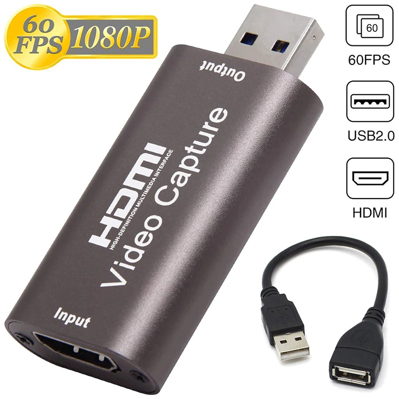 Карта видеозахвата HDMI-USB 1080P 60Fps запись через DSLR видеокамеру экшн-камеры |