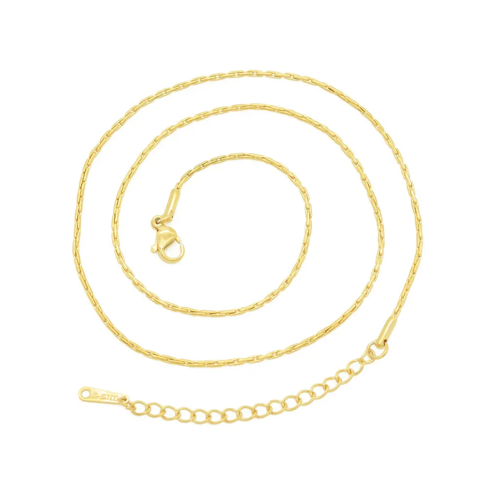 5pcs/lot Bulk Wholesale 304 Stainless Steel Oblong Chain Necklace for DIY Jewelry Making 45+5cm Box Fiago Snake Curb - купить по