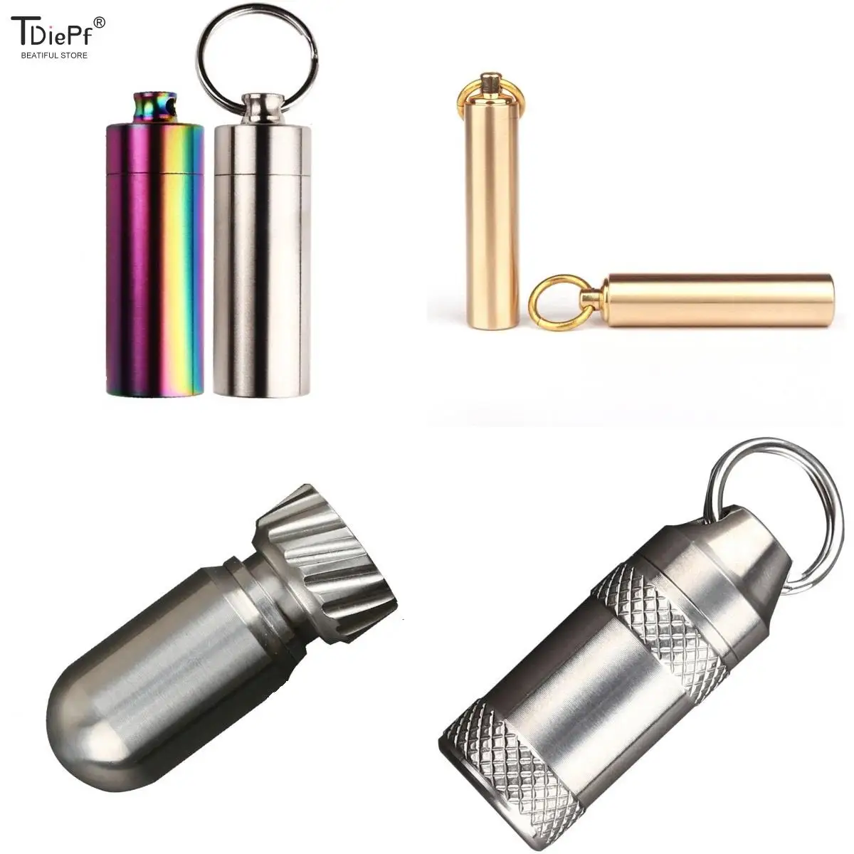 

Tгодовf Mini 304 Водонепроницаемая маленькая бутылка для лекарств из нержавеющей стали, портативная глубокая Водонепроницаемая многофункцион...