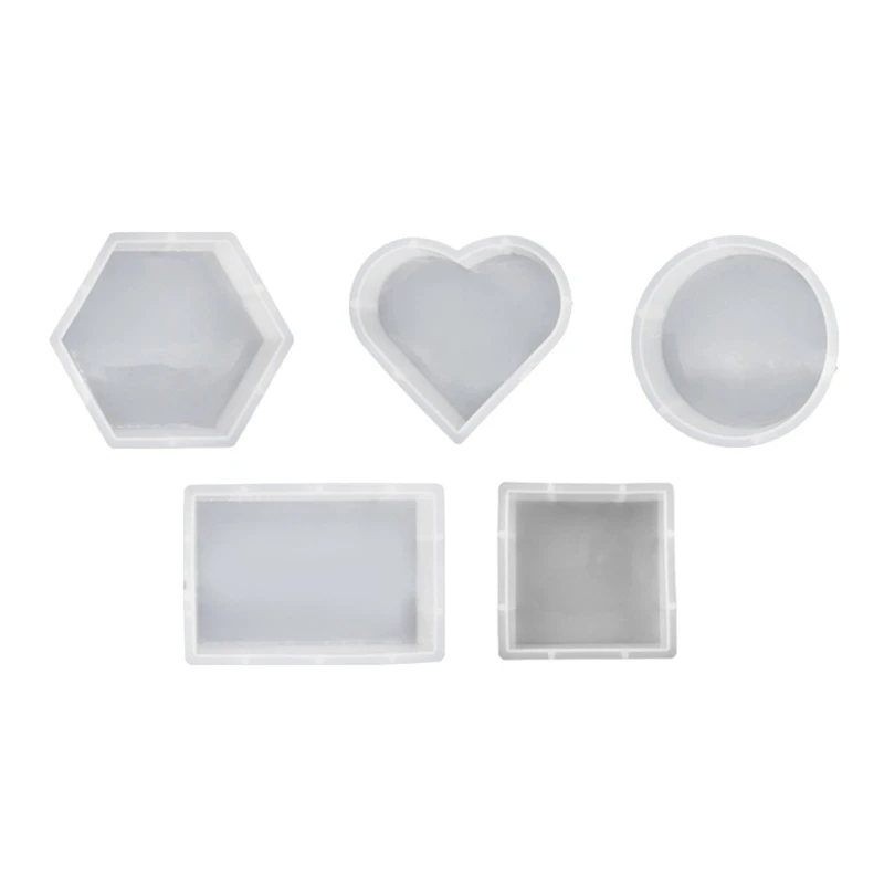 

DIY Bookend Resin Silicone Mold Round Heart Hexagon Square Crystal Epoxy Resin Mold Ornaments Handmade Casting Mold Tool