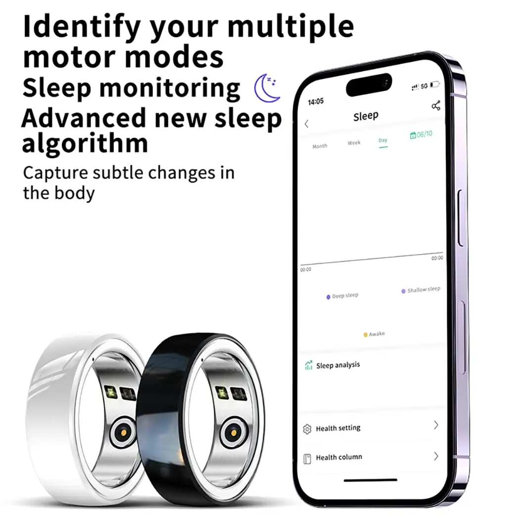 

Новинка 2023, умное кольцо, монитор сна, фитнес-трекер, монитор сердечного ритма, измерение уровня кислорода в крови, для телефонов Android и IOS