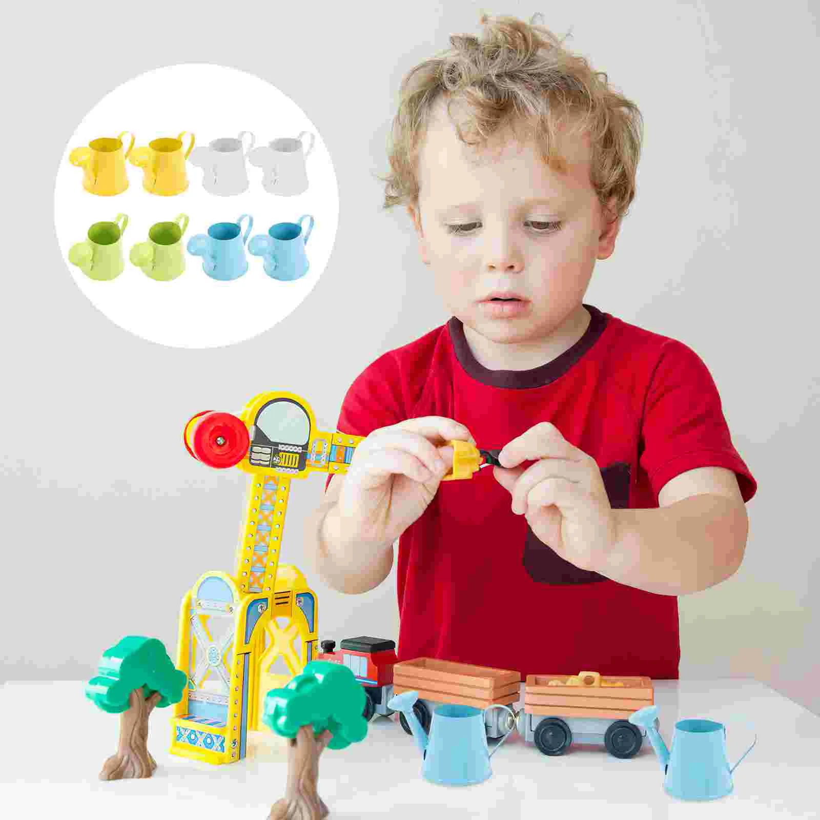 

8Pcs Small Micro Landscaping Children Miniature Kettle Pot Miniature Watering Can Decoration