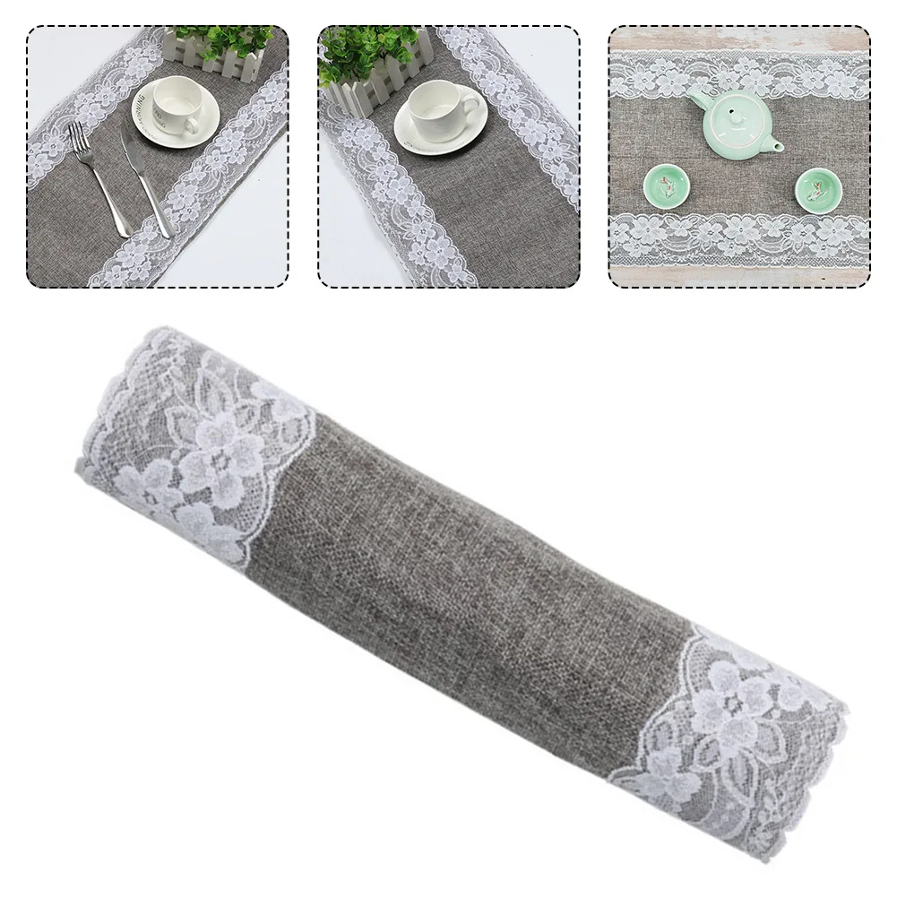 

Practical Durable Exquisite High Quality Brand New Table Runner Linen 1pcs Decor Grey Imitated Linen Table Runner