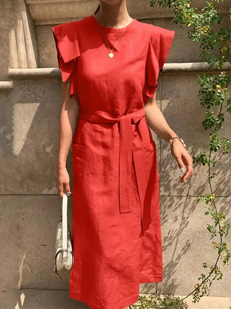 

2022 стильное летнее платье VONDA, платья без рукавов, длинный сарафан с рюшами и поясом, женское богемное праздвечерние чное платье большого ра...