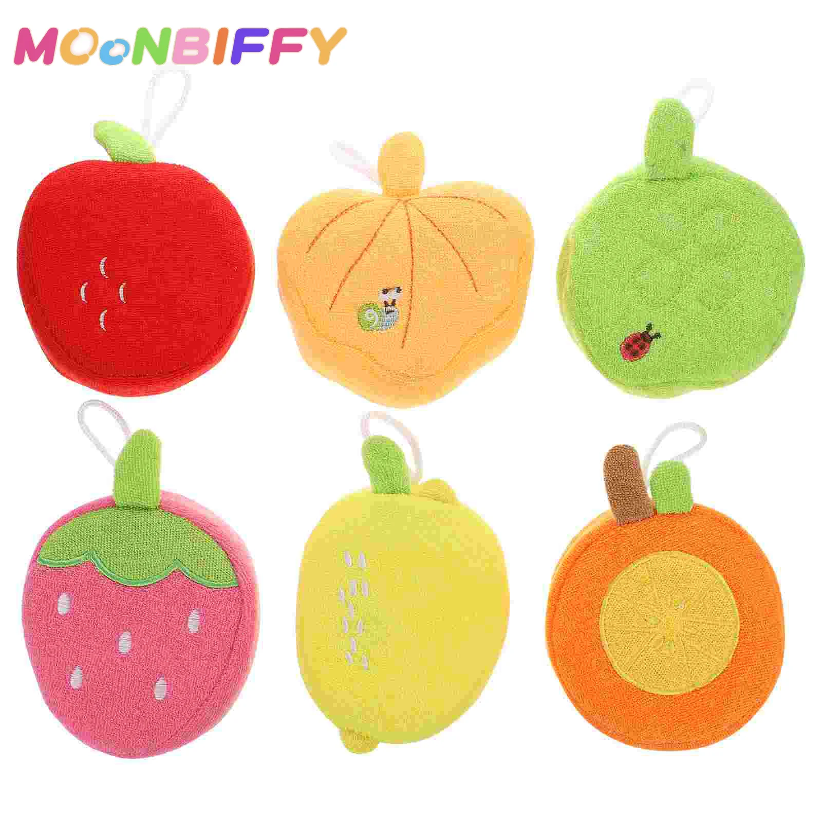 

6pcs Bath Brush Infant Kids Creative Fruit Baby Bathing Supply Skin Scrubber Shower Baby Sponge Baby Bath Accessories