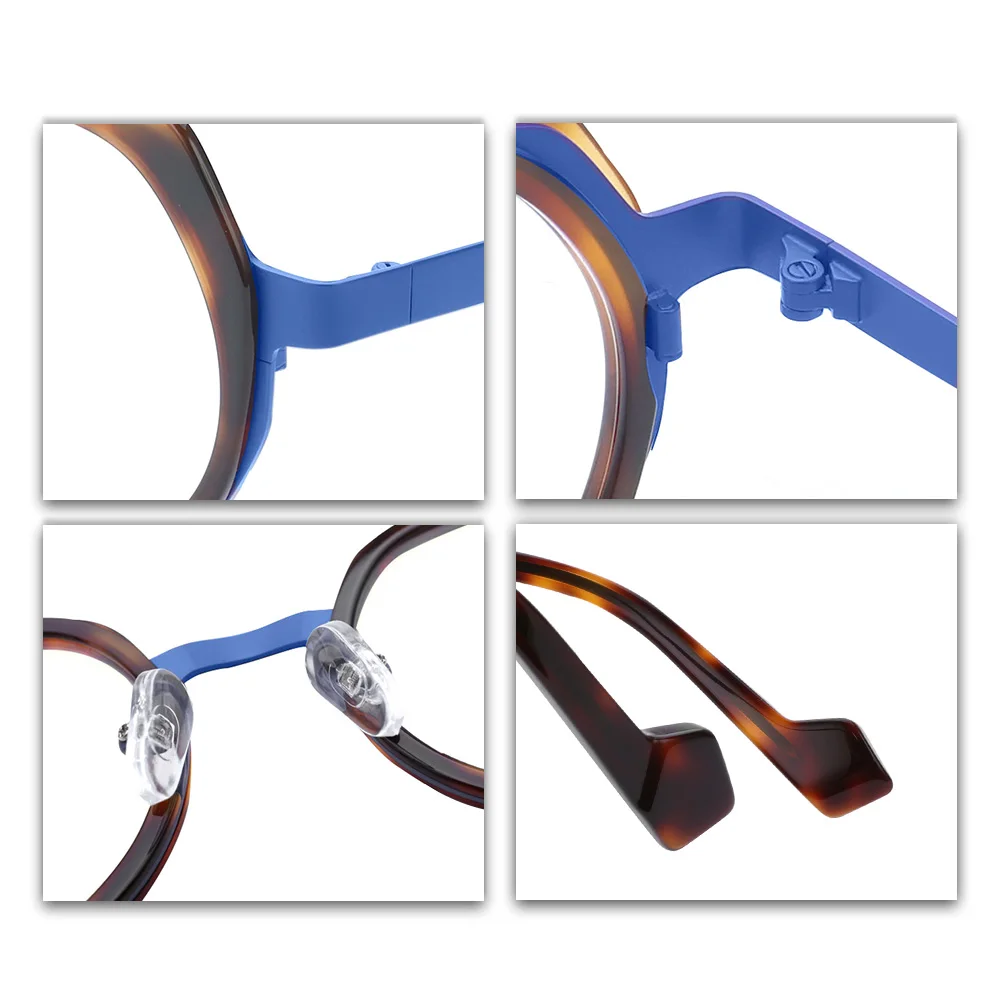 Фото Очки VZONE для женщин и мужчин с геометрической оправой из ацетата и металла, легкие, роскошные, модные, оптические №4