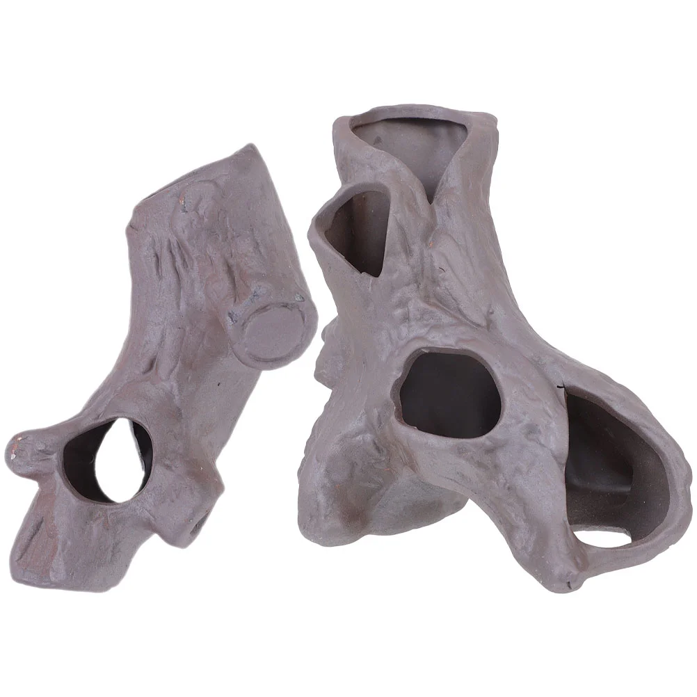 

2 Pcs Wear-resistant Aquarium Decor Peceras Para Betta Accessories Fish Tank Bowl Accessory Shrimp Hideout Cave Compact