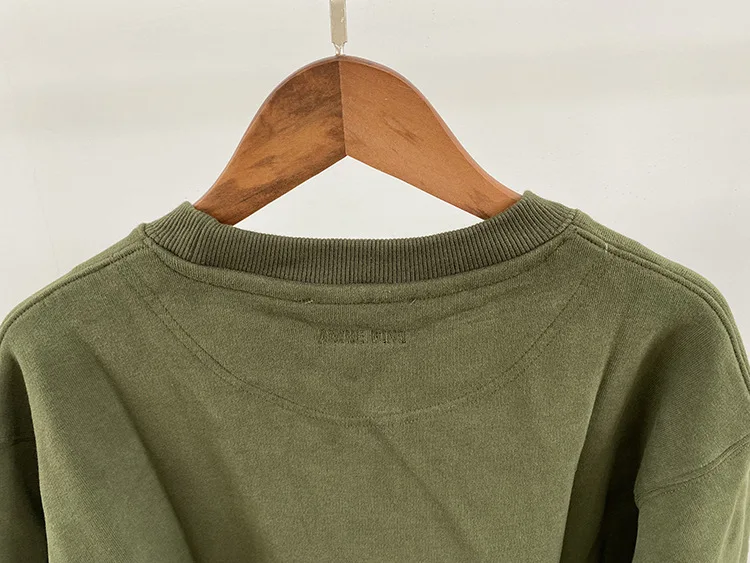

Women Sweatshirt Round Neck Interior Fleece Letter Printed Loose Long Sleeve Fashion Pullover Tops Cotton Casual Spring 2023