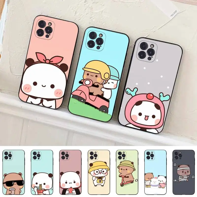 

Cute Cartoon Lovely Bear Phone Case For iPhone 14 11 12 13 Mini Pro Max 8 7 6 6S Plus X SE 2020 XR XS Funda Case