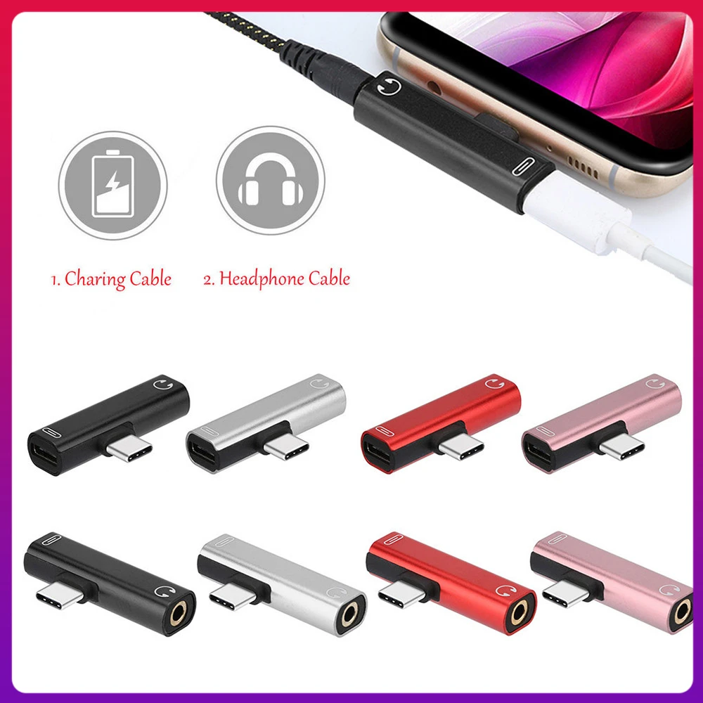 

2IN1 Type C To 3.5mm Jack Earphone USB 3.0 To Type C OTG Adapter For MacbookPro Xiaomi Huawei Type-C Charging Cable Converter