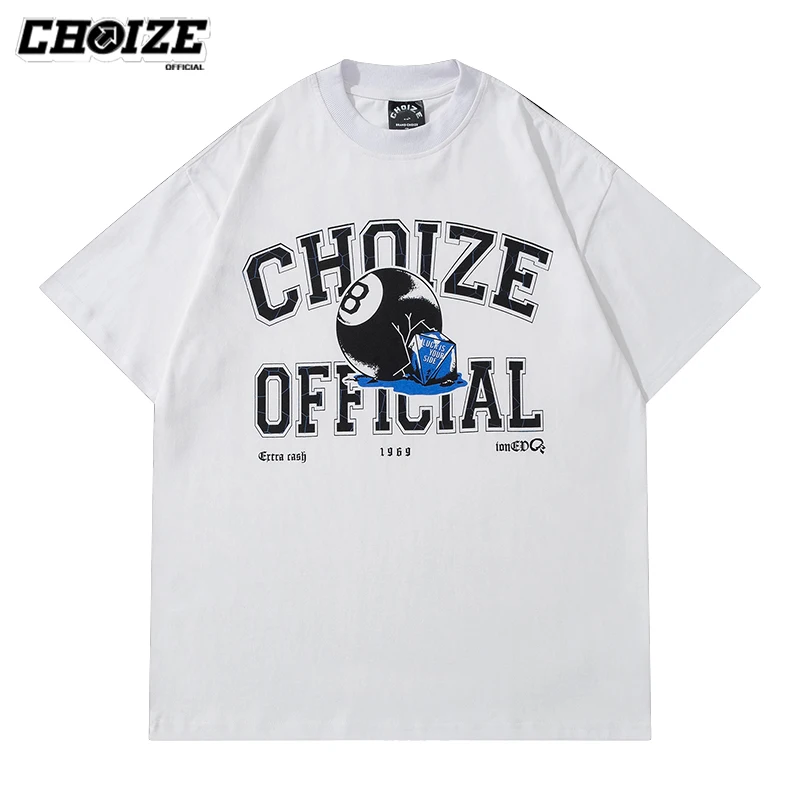 

CHOIZE Oversized Mens Graphic Tees Streetwear Hip Hop Tees Shirts Men Unisex T-Shirts 100-cotton Loose Tops Girls Hipster Tshirt