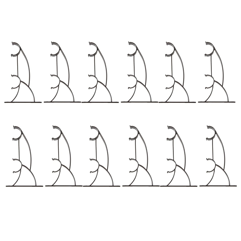 

12Pcs Double Metal Curtain Rod Holder For 25Mm Rod - Deep Coffee