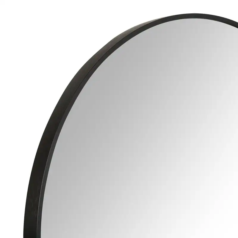 

Gorgeous 34" Arch Metal Wall Mirror in Bold, Black Finish
