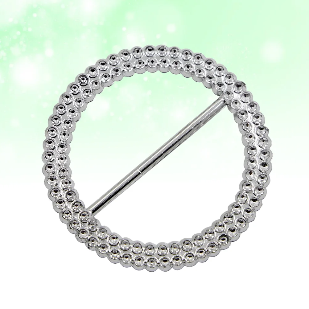 

50pcs Chair Sash Buckles Round Rhinestone Ribbon Buckle Round Chair Decoration Electroplate Clips for Wedding Banquets Party