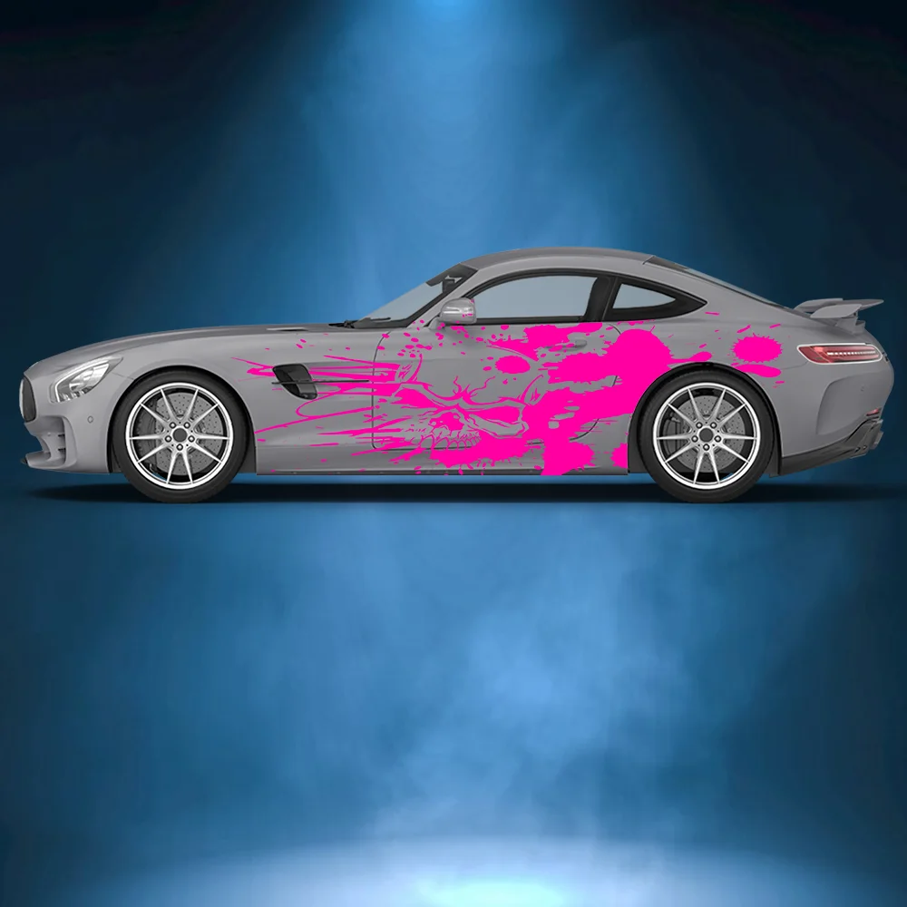 Разбрызгивающий скелет череп боковая наклейка автомобиля виниловая