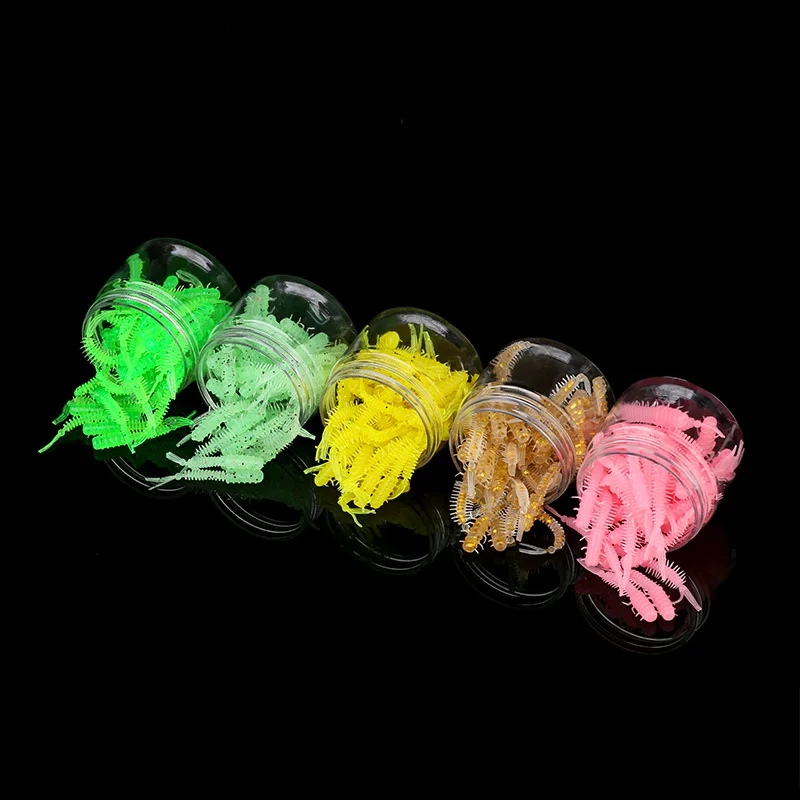 Ardea Shad Worm Lures 30/60pcs Mini lure set 43mm0.4g Soft silicone bait Artificial larva Rubber Baits Wobblers Bass Leurre