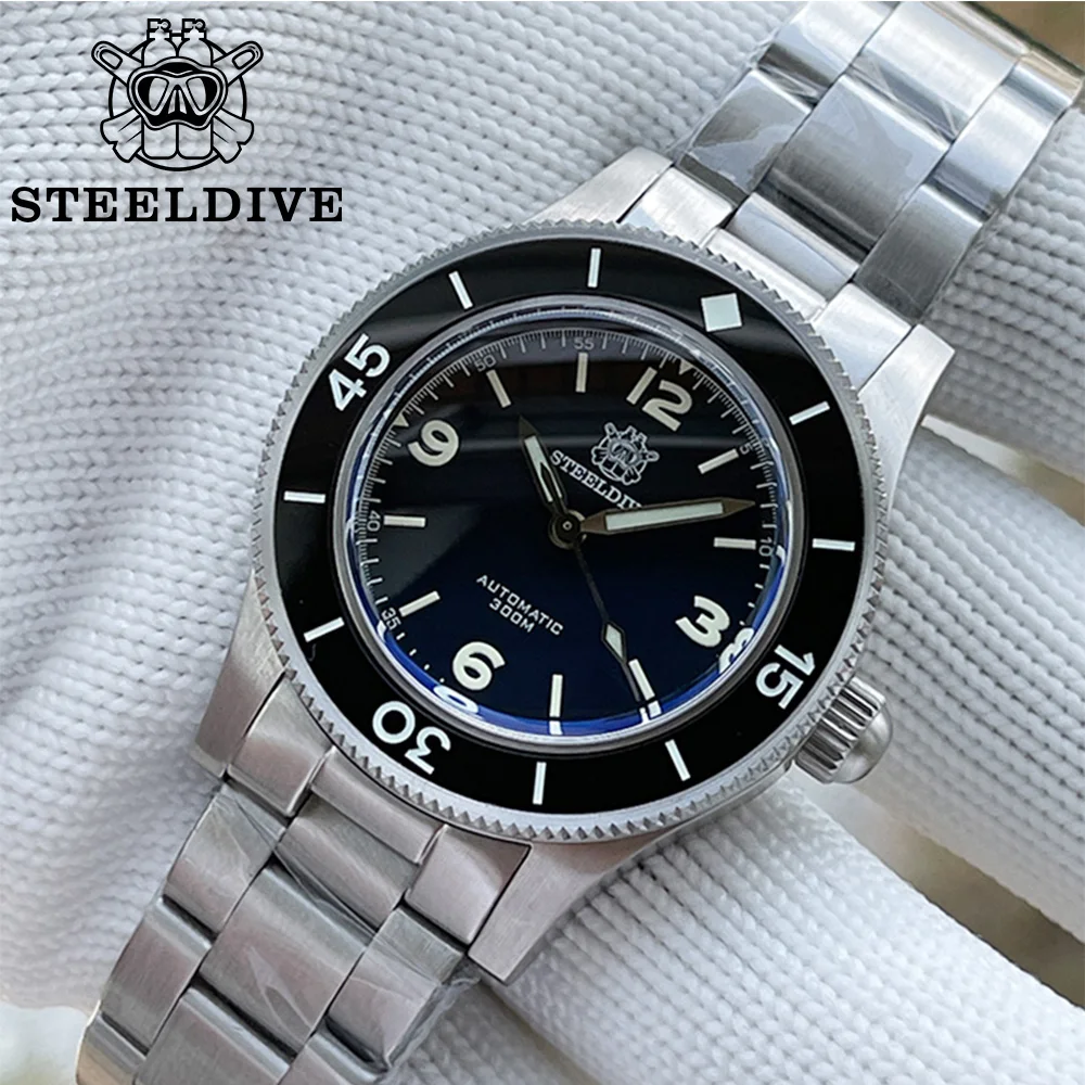 

STEELDIVE 1952 Mens Diver Watch Automatic Mechanical Swiss C3 Super Luminous NH35 200M Waterproof Fifty Fathoms Watches reloj