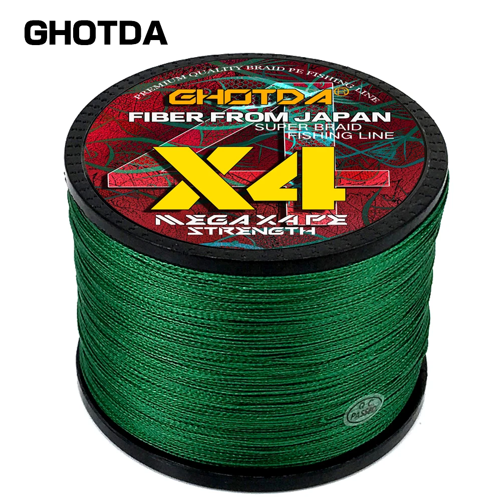 

GHOTDA Fishing Lines 1000M 500M 4 Strands Braided Line Multifilament PE Fishing Line 10 12 18 28 35 40 50 60 80LB 0.11-0.50mm