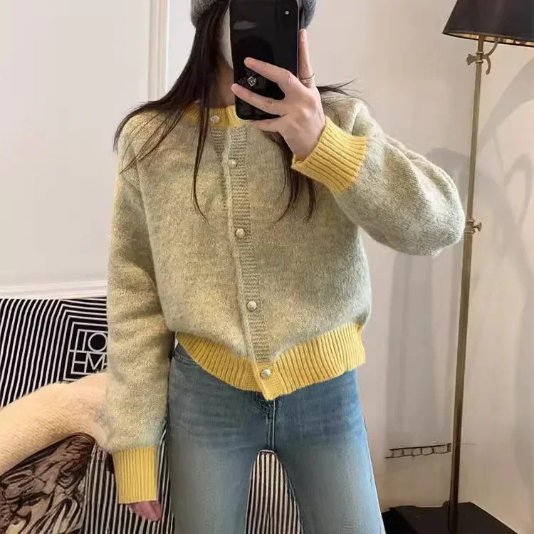 Женский Кардиган Во Французском Стиле Ретро Мягкий Вязаный Короткий Свитер