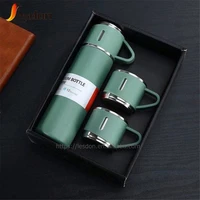 500ml insulated double wall stainless steel metal water bottle cups set gift package vacuum flask thermos mug gift set