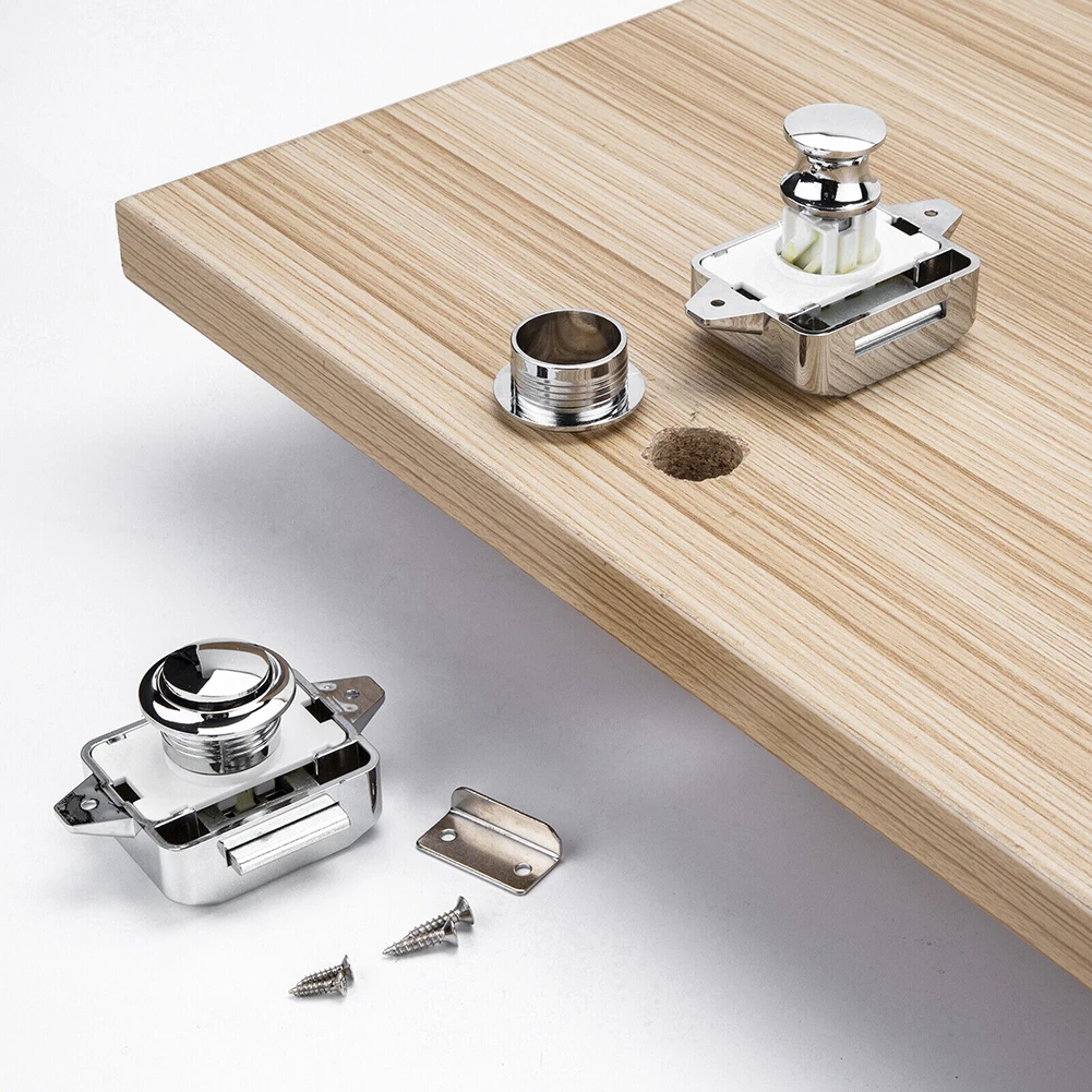 

Knob Button Catch Lock RV Screws Yacht Button Cabinet Camper Caravan Cupboard Furniture Hardware L-shaped Plate