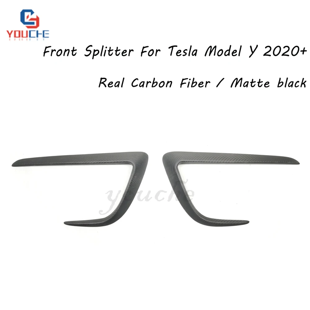 Сплиттер для переднего бампера Tesla Model Y 2020 + матовый черный