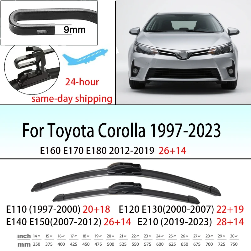 Для Toyota Corolla 1997-2023 щетки стеклоочистителя переднего стекла 2 шт. аксессуары для окон ветрового стекла 2000 2004 2007 2012 2016 2019 2021