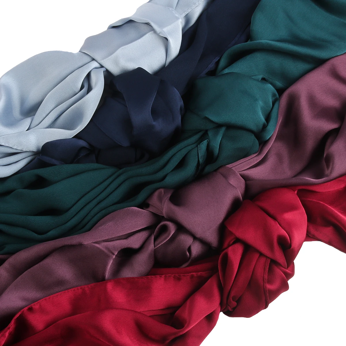 Премиум атласный шелковый хиджаб женский матовый блестящий мусульманский