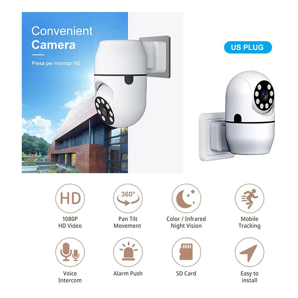 

720P 1MP Surveillance Camera Two-way Audio WiFi Wireless Surveillance Camera IR Night Vision Motion Detection Indoor Monitoring